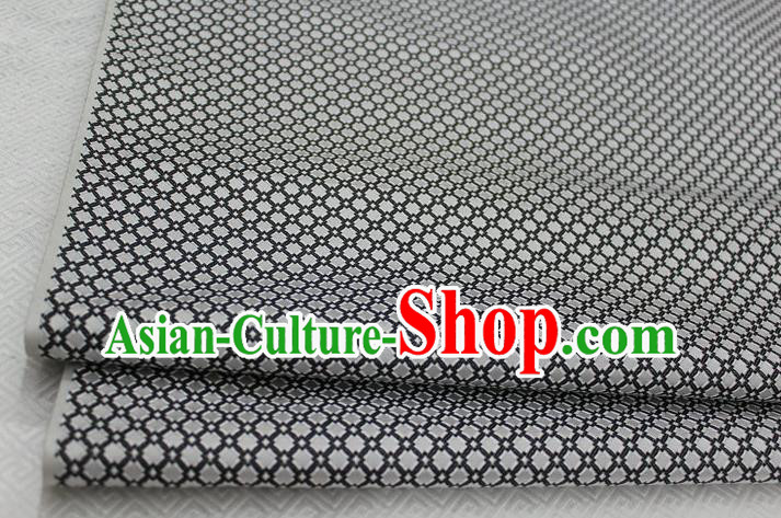 Chinese Traditional Ancient Costume Palace Pattern Grey Brocade Cheongsam Satin Mongolian Robe Fabric Hanfu Material