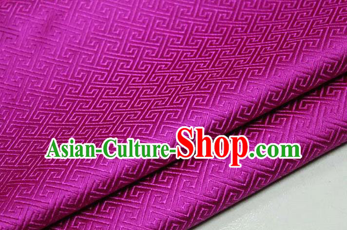 Chinese Traditional Ancient Costume Palace Back Pattern Rosy Brocade Cheongsam Satin Mongolian Robe Fabric Hanfu Material