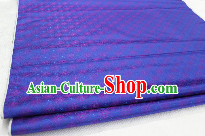 Chinese Traditional Ancient Costume Palace Pattern Deep Blue Brocade Cheongsam Satin Mongolian Robe Fabric Hanfu Material