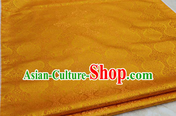 Chinese Traditional Ancient Costume Palace Pattern Cheongsam Mongolian Robe Orange Brocade Tang Suit Fabric Hanfu Material