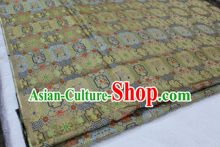 Chinese Traditional Ancient Costume Palace Pattern Mongolian Robe Cheongsam Ginger Brocade Tang Suit Fabric Hanfu Material
