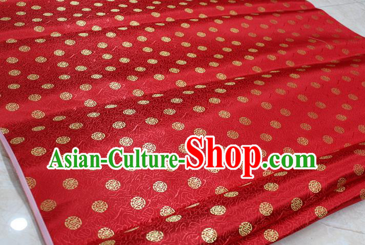 Chinese Traditional Ancient Costume Palace Pattern Cheongsam Red Brocade Tang Suit Satin Fabric Hanfu Material