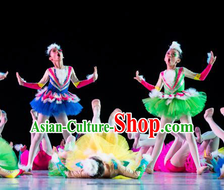 Traditional Chinese Classic Stage Performance Dance Costume, Chinese Ballet Dance Dress Clothing for Kids