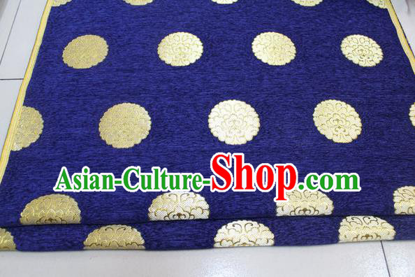 Chinese Traditional Ancient Costume Palace Pattern Royalblue Brocade Mongolian Robe Satin Fabric Hanfu Material