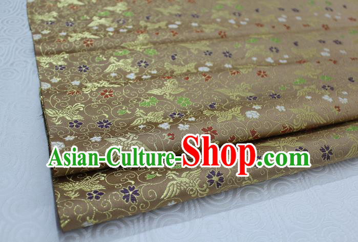 Chinese Traditional Ancient Costume Palace Phoenix Pattern Cheongsam Bronze Brocade Xiuhe Suit Satin Fabric Hanfu Material