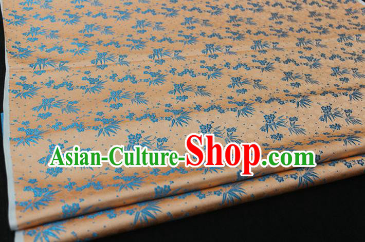 Chinese Traditional Ancient Costume Palace Bamboo Pattern Cheongsam Brocade Xiuhe Suit Satin Fabric Hanfu Material