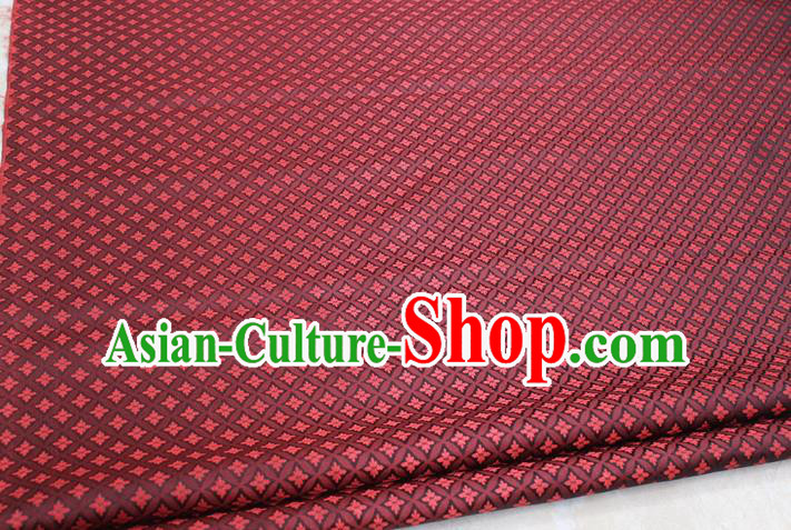 Chinese Traditional Ancient Costume Palace Flowers Pattern Purplish Red Brocade Tang Suit Satin Cheongsam Fabric Hanfu Material