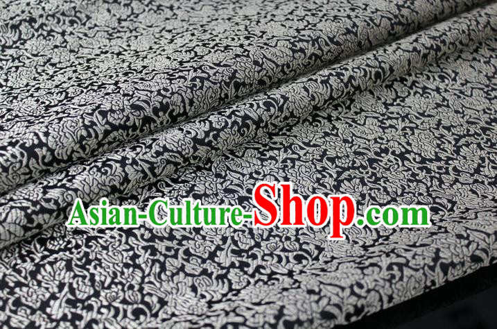 Chinese Traditional Ancient Costume Palace Grey Pattern Cheongsam Brocade Tang Suit Satin Mongolian Robe Fabric Hanfu Material