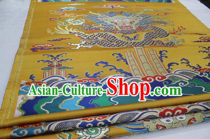 Chinese Traditional Ancient Costume Royal Palace Dragon Pattern Mongolian Robe Brocade Satin Fabric Hanfu Material