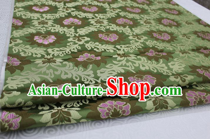 Chinese Traditional Ancient Costume Royal Palace Pattern Tang Suit Wedding Green Brocade Mongolian Robe Satin Fabric Hanfu Material