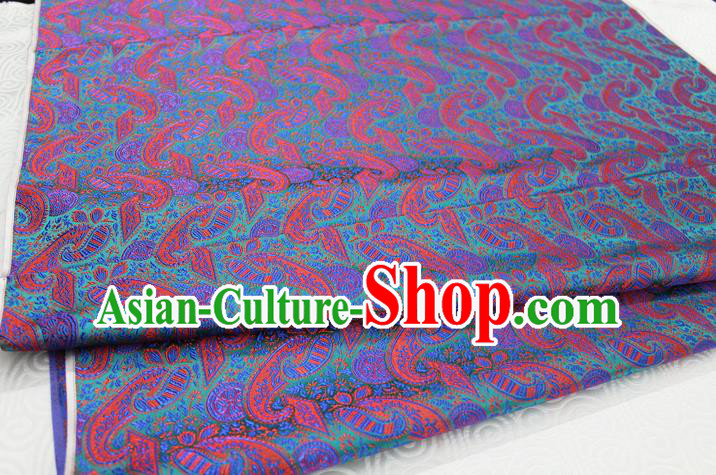 Chinese Traditional Ancient Costume Royal Palace Pattern Mongolian Robe Red Brocade Tibetan Robe Satin Fabric Hanfu Material