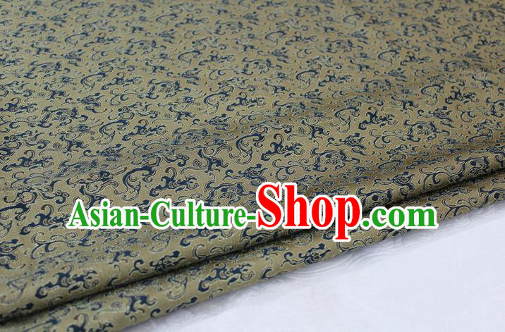 Chinese Traditional Ancient Costume Royal Palace Pattern Mongolian Robe Bronze Brocade Tibetan Robe Satin Fabric Hanfu Material