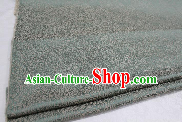 Chinese Traditional Clothing Mongolian Robe Tang Suit Green Brocade Ancient Costume Palace Flowers Pattern Satin Fabric Hanfu Material
