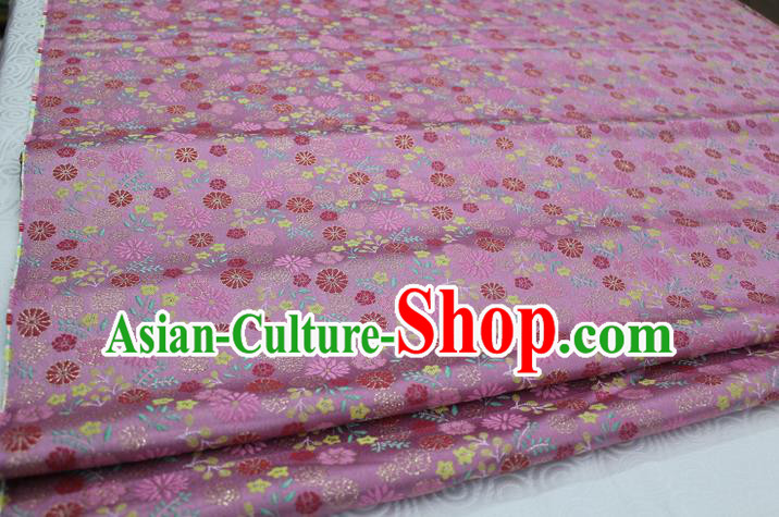 Chinese Traditional Ancient Costume Royal Palace Pattern Kimono Pink Brocade Cheongsam Satin Fabric Hanfu Material