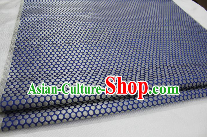 Chinese Traditional Ancient Costume Royal Palace Pattern Mongolian Robe Blue Brocade Tibetan Robe Satin Fabric Hanfu Material