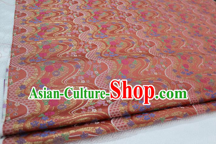 Chinese Traditional Ancient Costume Royal Palace Pattern Mongolian Robe Pink Brocade Tibetan Robe Satin Fabric Hanfu Material