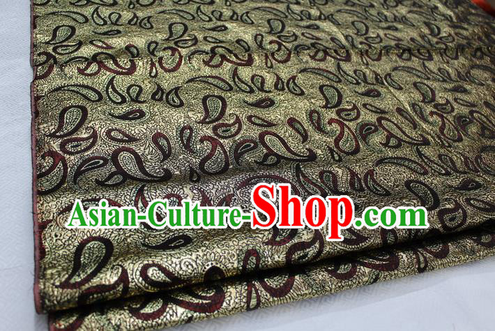 Chinese Traditional Ancient Costume Royal Palace Pattern Mongolian Robe Golden Brocade Tibetan Robe Satin Fabric Hanfu Material