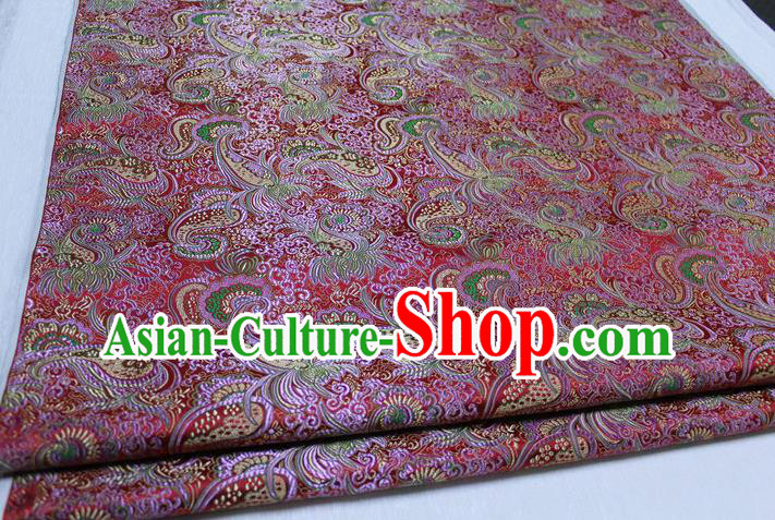 Chinese Traditional Ancient Costume Royal Palace Pipa Flower Pattern Mongolian Robe Brocade Satin Fabric Hanfu Material