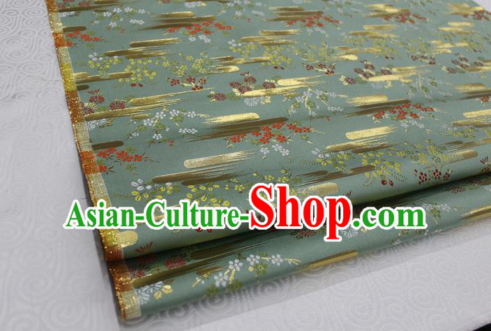 Chinese Traditional Ancient Costume Kimono Green Brocade Palace Pattern Cheongsam Satin Fabric Hanfu Material