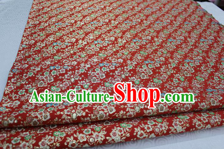Chinese Traditional Ancient Costume Wedding Cheongsam Red Brocade Palace Pattern Satin Fabric Hanfu Material