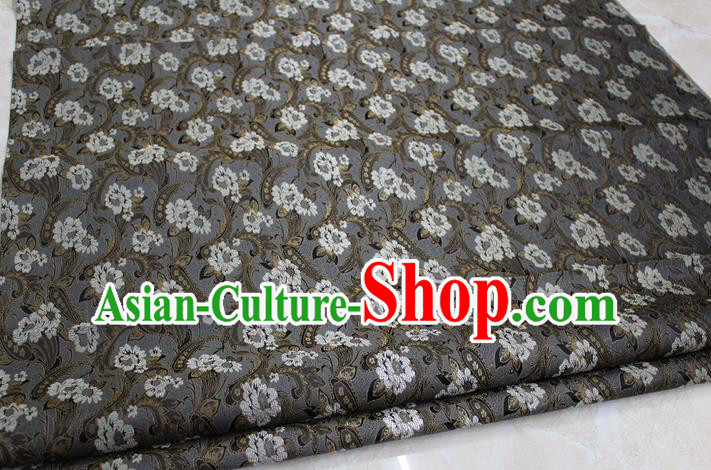 Chinese Traditional Wedding Cheongsam Brown Brocade Ancient Costume Palace Pattern Tang Suit Satin Fabric Hanfu Material