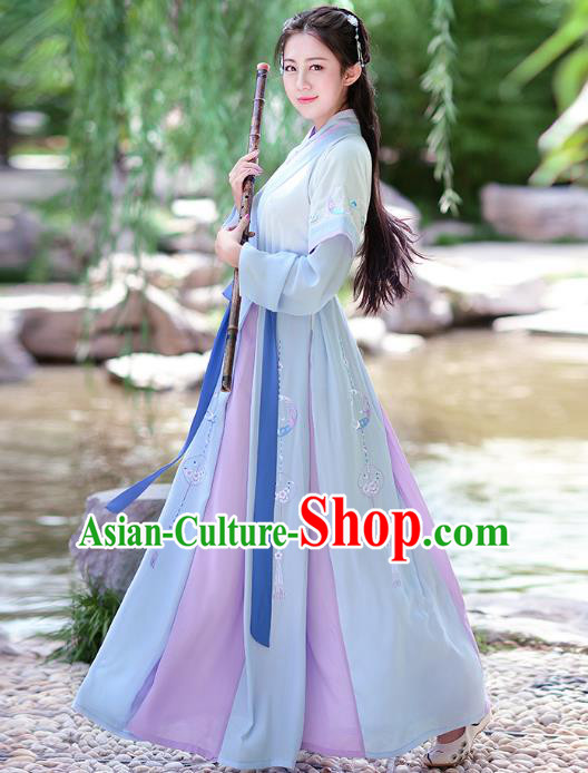 Traditional Chinese Tang Dynasty Swordswoman Princess Hanfu Embroidered Costume for Women