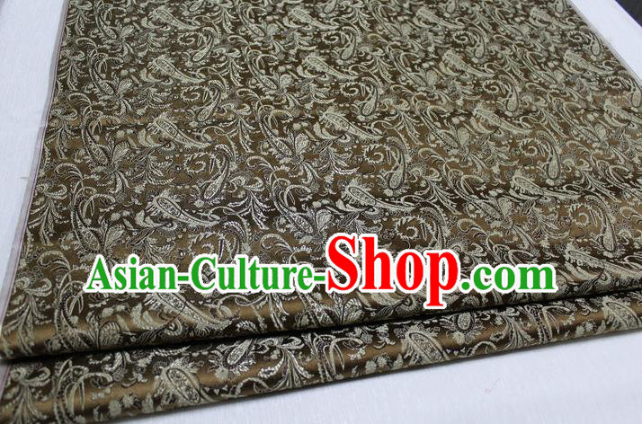 Chinese Traditional Clothing Palace Pattern Tang Suit Bronze Brocade Ancient Costume Mongolian Robe Satin Fabric Hanfu Material