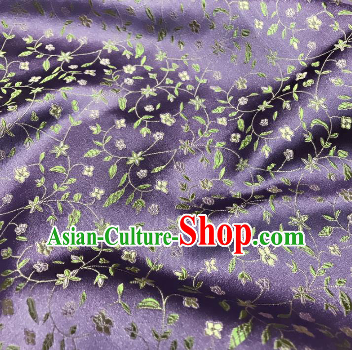 Chinese Traditional Clothing Royal Court Pattern Tang Suit Purple Brocade Ancient Costume Cheongsam Satin Fabric Hanfu Material