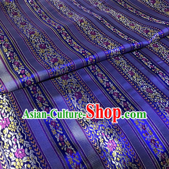 Chinese Traditional Royal Court Pattern Purple Brocade Ancient Costume Tang Suit Cheongsam Bourette Fabric Hanfu Material