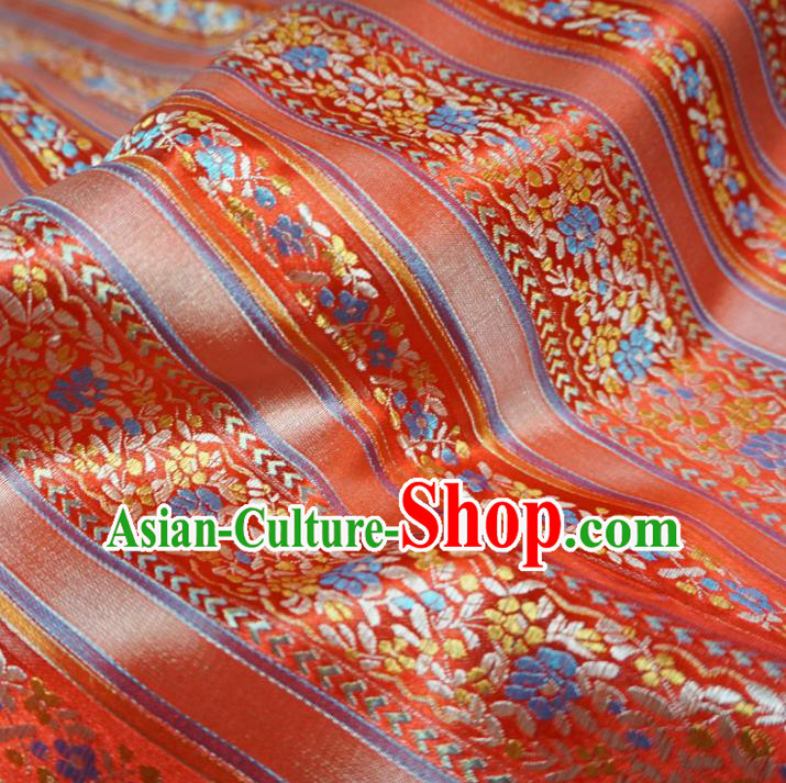 Chinese Traditional Royal Palace Pattern Design Red Brocade Mongolian Robe Fabric Ancient Costume Tang Suit Cheongsam Hanfu Material