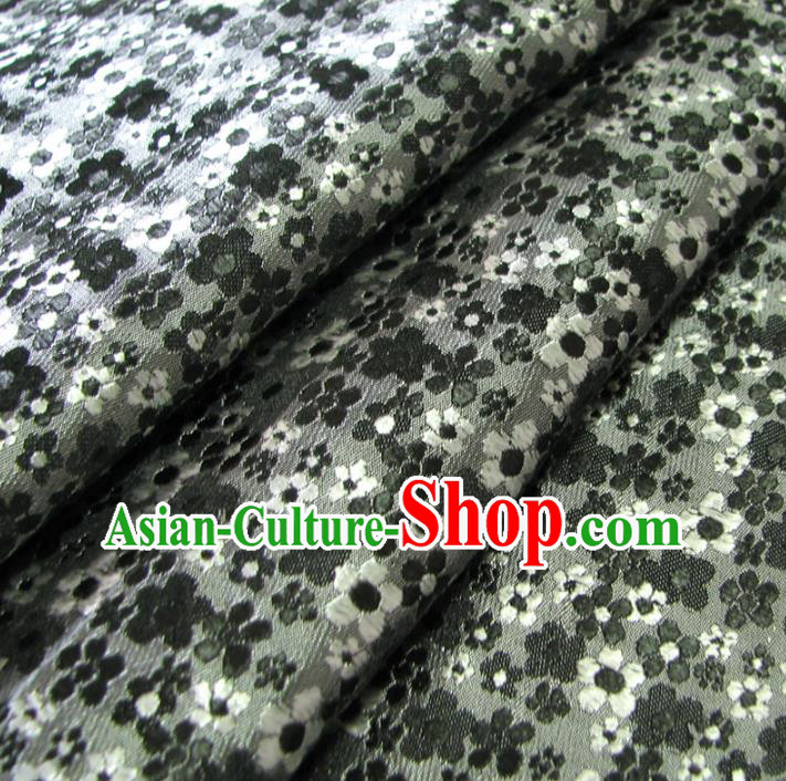 Chinese Traditional Royal Palace Wintersweet Pattern Design Grey Brocade Fabric Ancient Costume Tang Suit Cheongsam Hanfu Material