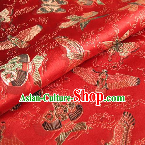 Chinese Traditional Royal Palace Kite Pattern Design Red Brocade Fabric Ancient Costume Tang Suit Cheongsam Hanfu Material