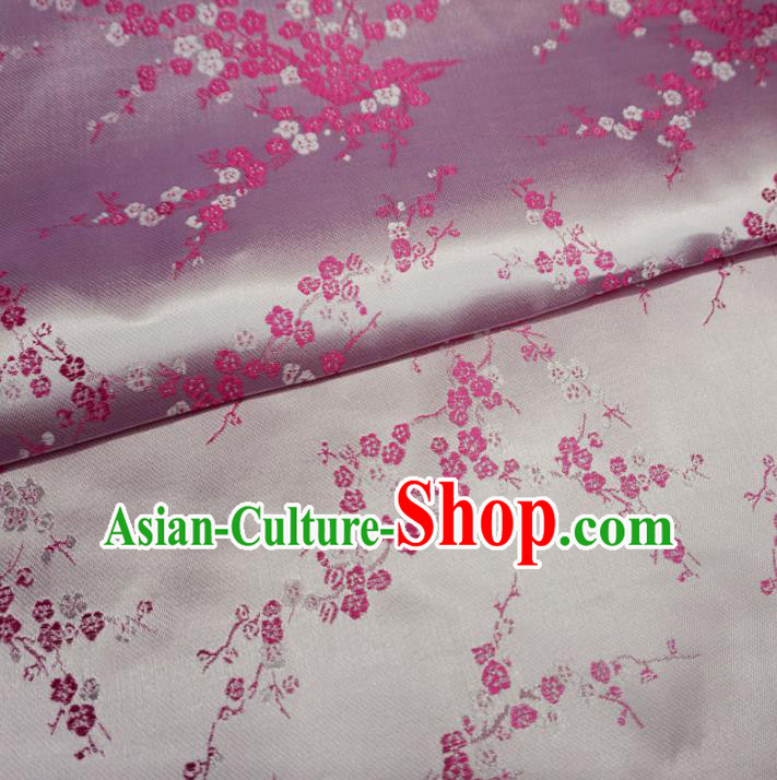 Chinese Traditional Royal Palace Wintersweet Pattern Design Pink Brocade Mongolian Robe Fabric Ancient Costume Tang Suit Cheongsam Hanfu Material