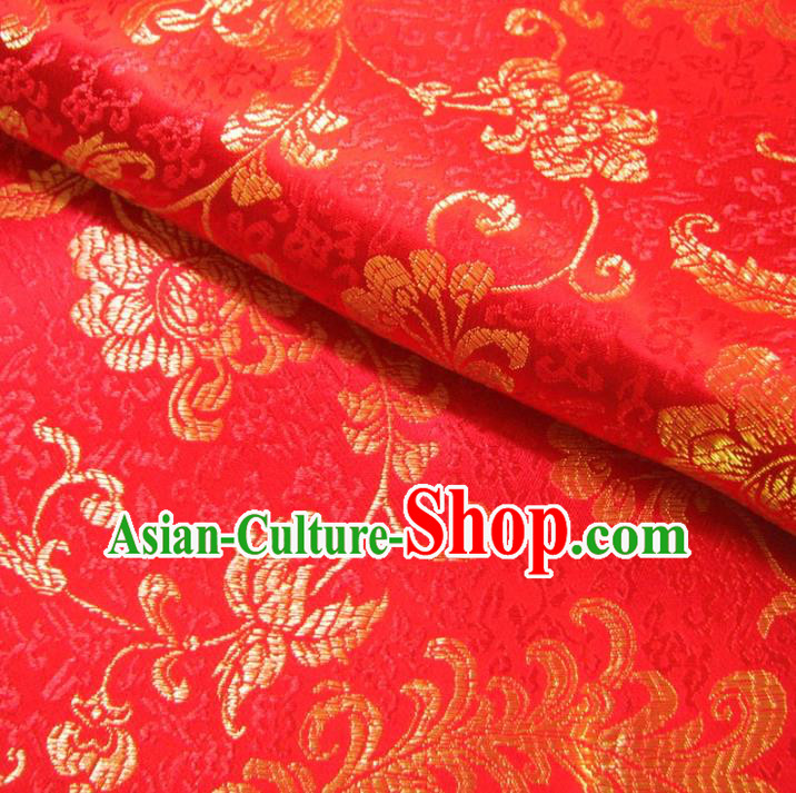 Chinese Traditional Royal Palace Pattern Design Red Brocade Xiuhe Suit Fabric Ancient Costume Tang Suit Cheongsam Hanfu Material