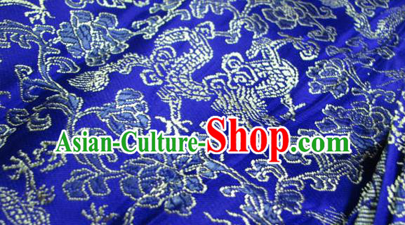 Chinese Traditional Royal Palace Pattern Design Hanfu Royalblue Brocade Fabric Ancient Costume Tang Suit Cheongsam Material