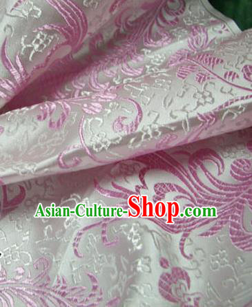 Chinese Traditional Royal Palace Pink Ombre Flowers Pattern Design Hanfu Brocade Fabric Ancient Costume Tang Suit Cheongsam Material