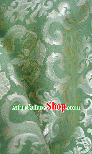 Chinese Traditional Royal Palace Pattern Design Hanfu Green Brocade Fabric Ancient Costume Tang Suit Cheongsam Material