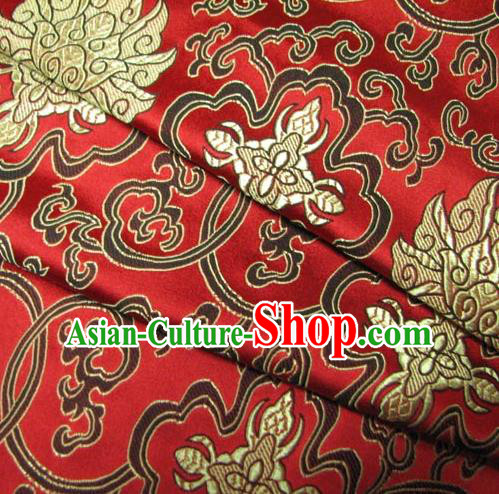 Chinese Traditional Royal Palace Pattern Design Mongolian Robe Hanfu Red Brocade Fabric Ancient Costume Tang Suit Cheongsam Material