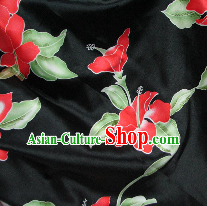 Chinese Traditional Palace Pattern Design Hanfu Black Brocade Fabric Ancient Costume Tang Suit Cheongsam Material