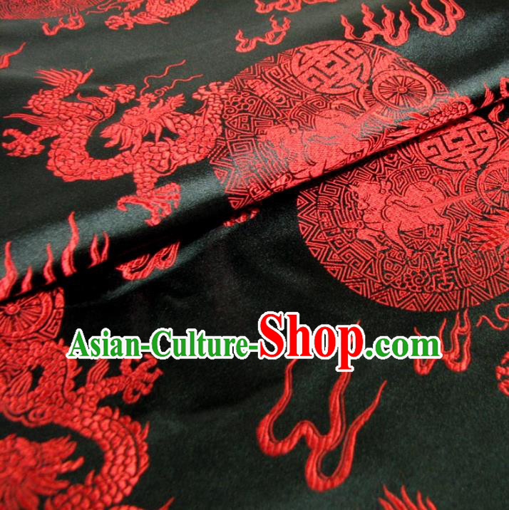 Chinese Traditional Palace Pattern Design Hanfu Black Brocade Fabric Ancient Costume Tang Suit Cheongsam Material