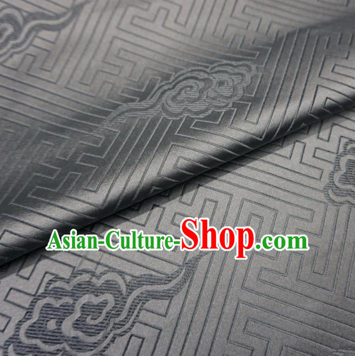 Chinese Traditional Palace Clouds Pattern Hanfu Grey Brocade Fabric Ancient Costume Tang Suit Cheongsam Material