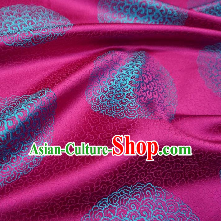 Chinese Traditional Palace Pattern Hanfu Rosy Brocade Fabric Ancient Costume Tang Suit Cheongsam Material