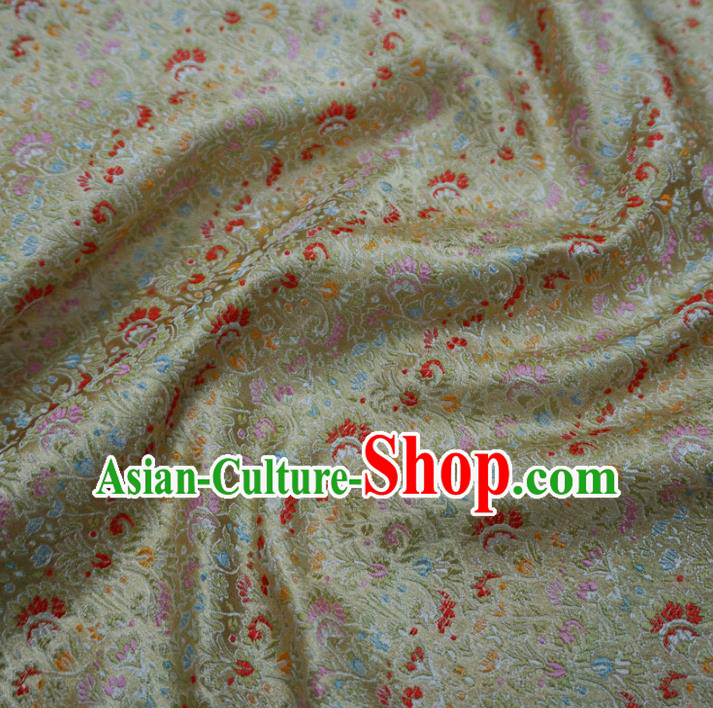 Chinese Traditional Palace Pattern Hanfu Light Golden Brocade Fabric Ancient Costume Tang Suit Cheongsam Material