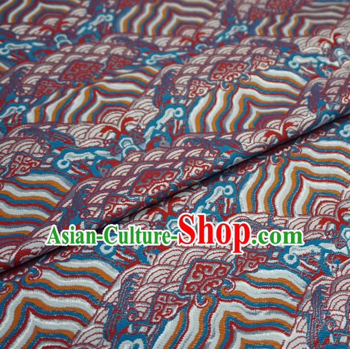 Chinese Traditional Palace Sea Cliff Pattern Hanfu Brocade Fabric Ancient Costume Tang Suit Cheongsam Material