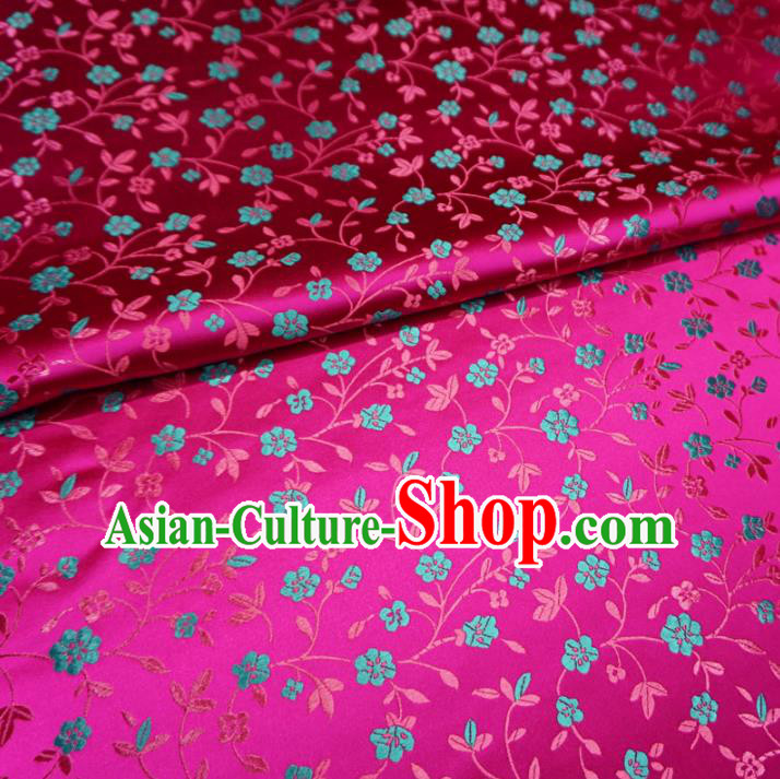 Chinese Traditional Palace Wintersweet Pattern Hanfu Rosy Brocade Fabric Ancient Costume Tang Suit Cheongsam Material