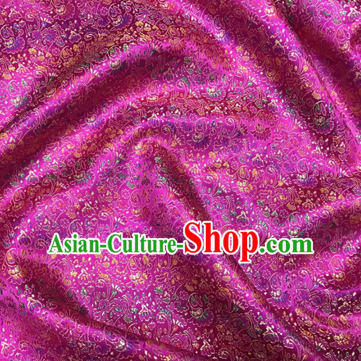 Chinese Traditional Palace Pattern Hanfu Rosy Brocade Fabric Ancient Costume Tang Suit Cheongsam Material