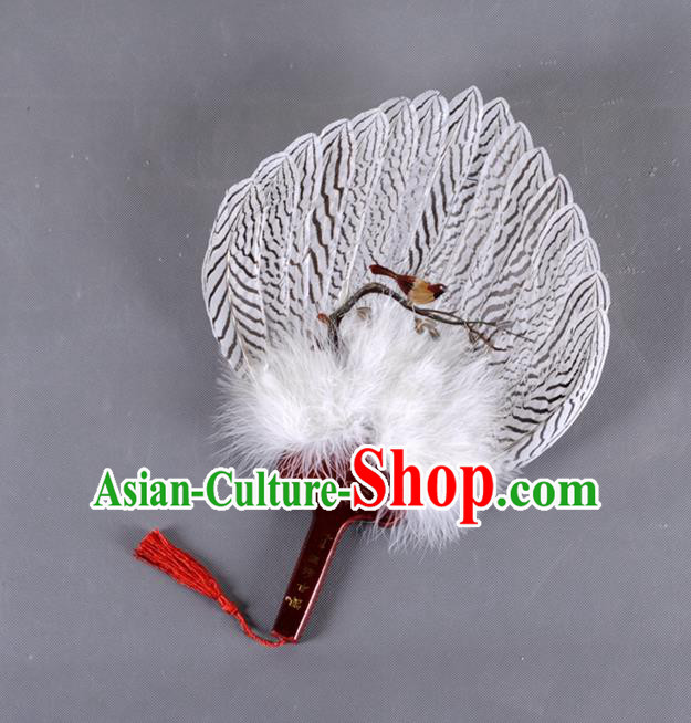 Traditional Chinese Crafts Bird Folding Fan China Eagle Feather Fan Oriental Fan Zhuge Liang Fans