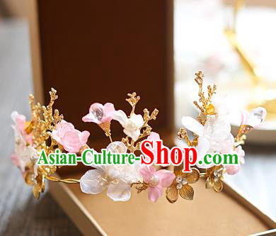 Chinese Traditional Bride Hair Jewelry Accessories Baroque Wedding Flowers Royal Crown for Women