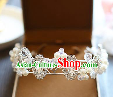 Chinese Traditional Bride Hair Jewelry Accessories Baroque Princess Wedding Crystal Royal Crown for Women