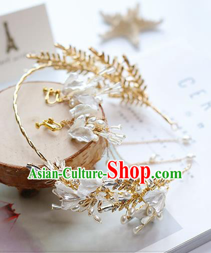 Chinese Traditional Bride Hair Jewelry Accessories Wedding Hair Clasp Beads Royal Crown for Women
